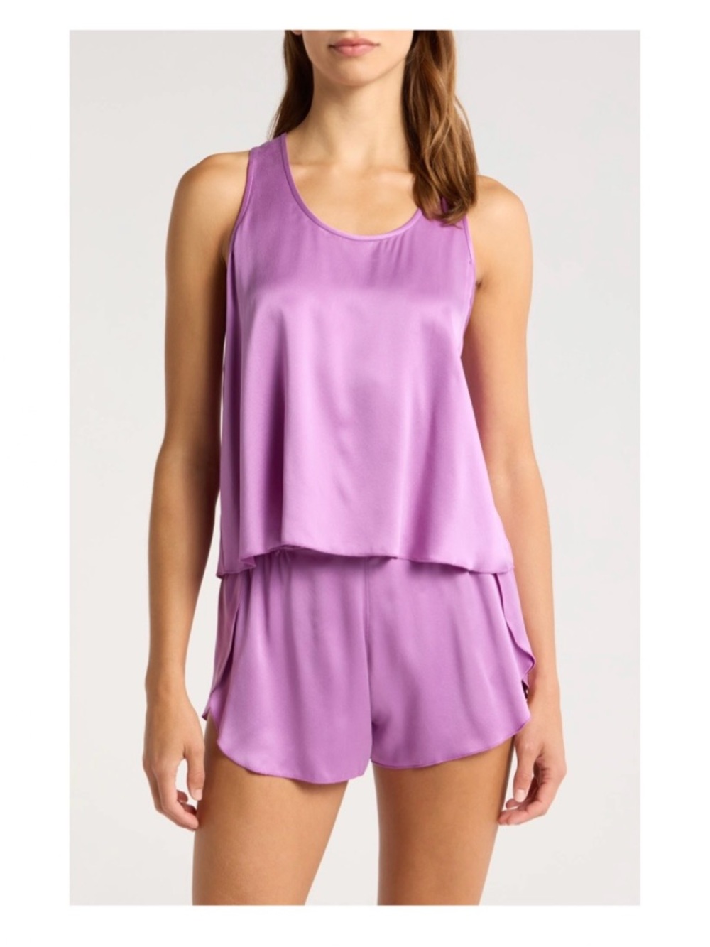 NWT Lunya Racerback Washable Silk Short Pajamas Fushia Purple Womens XL Sleep